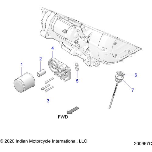 Engine, Oil Filter/Adaptor, & Dipstick All Options - 2021 Indian Roadmaster Limited Schematic-22768 OEM Schematic