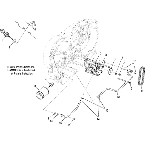 Engine, Oil Pump Mounting - 2005 Victory Victory Hammer All Options - V05Hb26 Schematic 5434 OEM Schematic