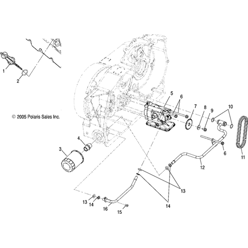 Engine, Oil Pump Mounting And Dipstick - 2012 Victory Vision/Aness All Options - V12Sw36/Aw36 Schematic 3467 OEM Schematic