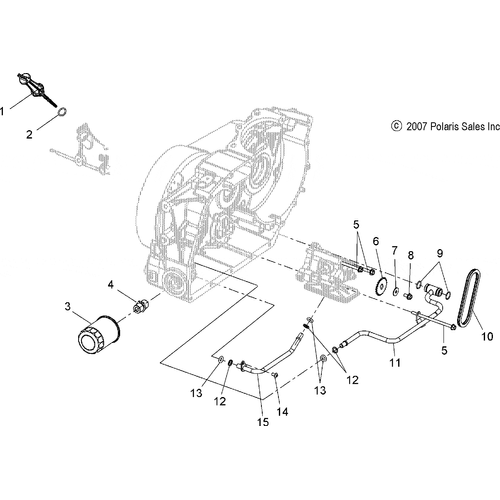 Engine, Oil Pump Mounting And Dipstick - 2014 Victory Jackpot All Options - V14Xb36 Schematic 2243 OEM Schematic