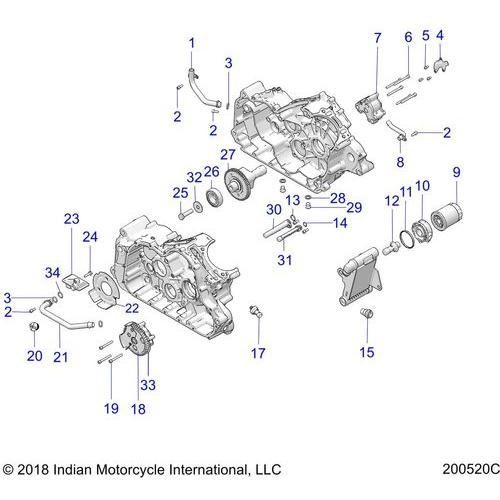 Engine, Oil System - 2019 Indian Ftr 1200 Rally Le Schematic-25693 OEM Schematic