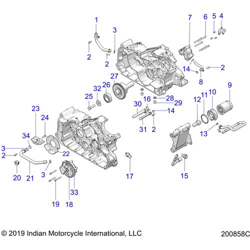 Engine, Oil System - 2022 Indian Ftr 1200 Schematic-21230 OEM Schematic