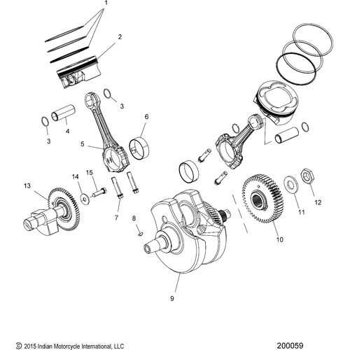 Engine, Piston & Crankshaft All Options - 2018 Indian Scout Bobber Schematic-26372 OEM Schematic
