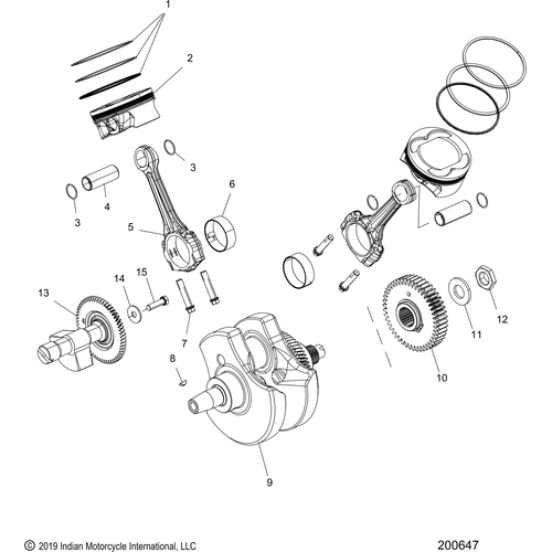 Engine, Piston & Crankshaft All Options - 2022 Indian Scout Bobber Sixty Schematic-20632 OEM Schematic