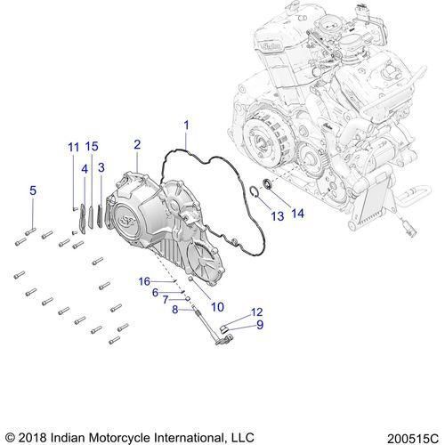 Engine, Primary And Clutch Cover - 2020 Indian Ftr 1200 Schematic-24562 OEM Schematic