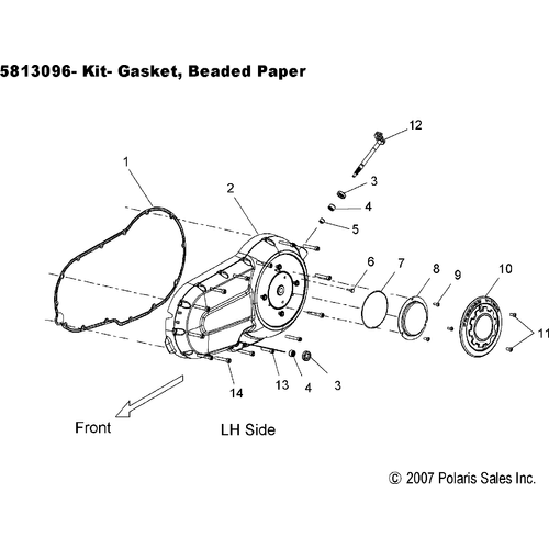 Engine, Primary Cover - 2009 Victory Vision Street/Ness/Touring/10Th Ann. - V09Sb36/Sc36/Sd36/Sz36 Schematic 4523 OEM Schematic