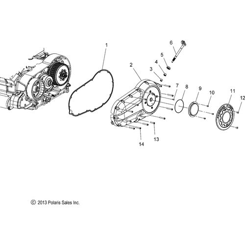 Engine, Primary Cover - 2016 Victory Vision All Options Schematic 1201 OEM Schematic