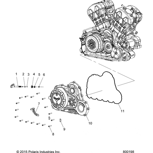 Engine, Primary Drive Cover Asm., - 2017 Victory Octane All Options Schematic 407 OEM Schematic