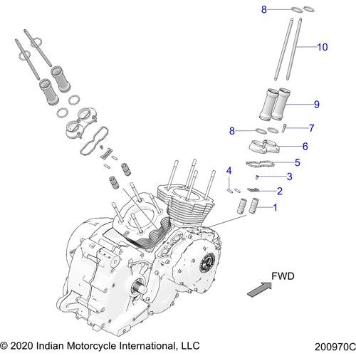 Engine, Pushrod Asm - 2022 Indian Springfield Dark Horse Schematic-20190 OEM Schematic