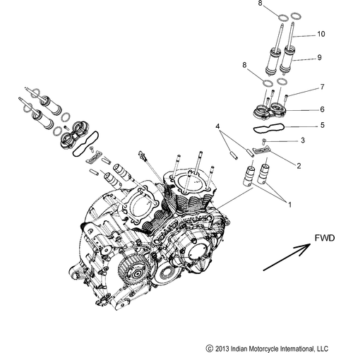 Engine, Pushrod Asm. All Options - 2016 Indian Chieftain/Chieftain Dark Horse/Roadmaster Schematic-27899 OEM Schematic