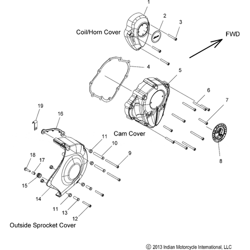 Engine, Rh Side Covers All Options - 2017 Indian Roadmaster Classic Schematic-27269 OEM Schematic