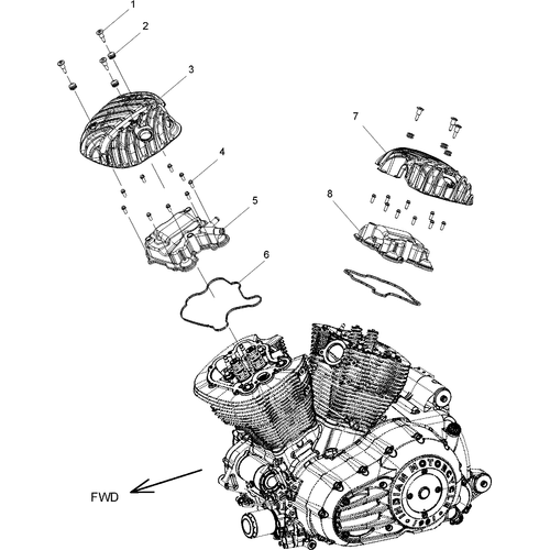 N/A OEM Schematic Engine, Rocker Covers All Options - 2017 Indian Chieftain Limited/Elite Schematic-27431