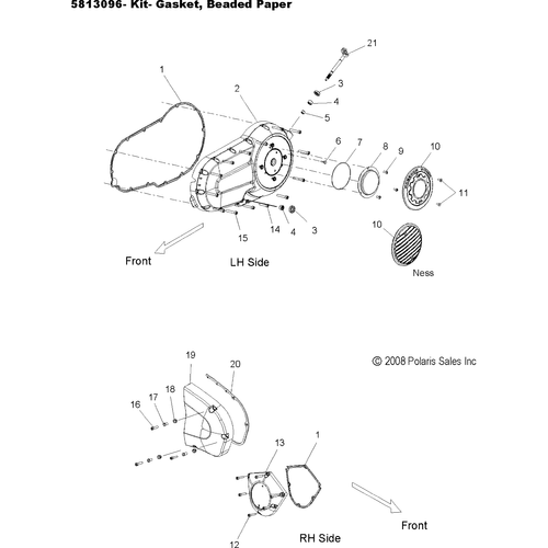Engine, Side Covers - 2009 Victory Jackpot/Ness Jackpot All Options - V09Xb36/Xc36 Schematic 4330 OEM Schematic