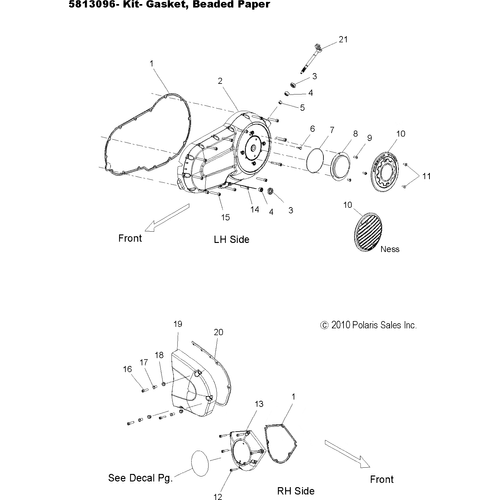 Engine, Side Covers - 2011 Victory Cross Roads Custom/Cross Country All Options - V11Bb36/Db36/Dc36/Eb36 Schematic 3539 OEM Schematic