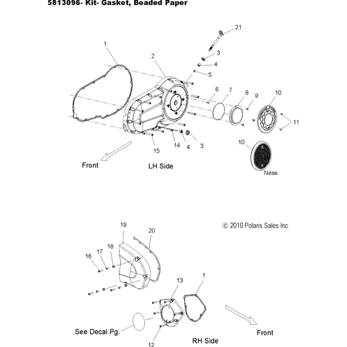 Engine, Side Covers - 2011 Victory Vegas/8 Ball/Ness All Options - V11Ga36/Gb36/Gc36 Schematic 3764 OEM Schematic