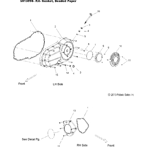 Engine, Side Covers - 2015 Victory Cross Country/Touring All Options - V15Cw/Db/Dw/Tw36 Schematic 1396 OEM Schematic