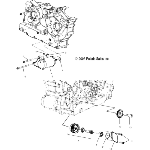 Engine, Starter Motor - 2004 Victory Ca Touring Cruiser All Options - V04Tb16 Schematic 5539 OEM Schematic