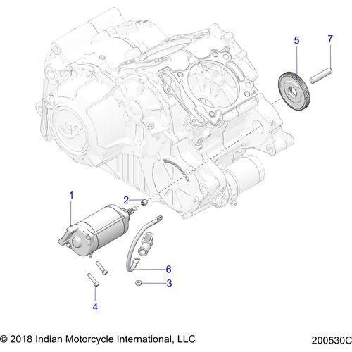 Engine, Starter Motor - 2019 Indian Ftr 1200 Rally Le Schematic-25719 OEM Schematic
