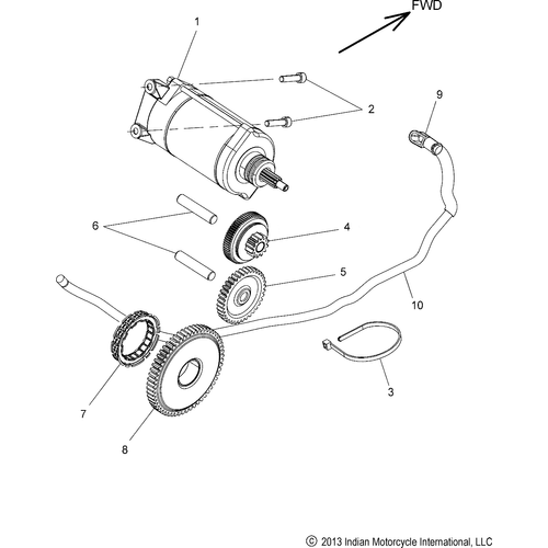 Engine, Starter Motor All Options - 2014 Indian Chief Classic/Chief Vintage/Chieftain Schematic-28320 OEM Schematic