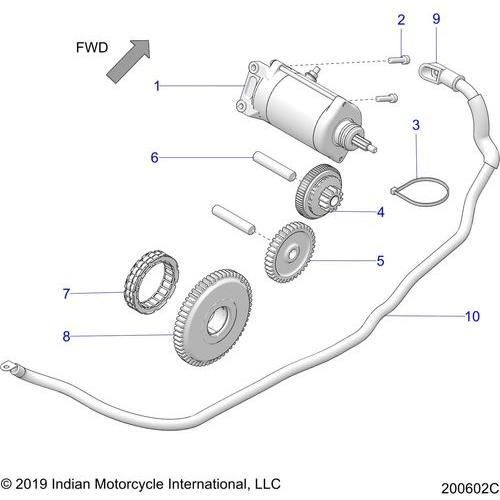 Engine, Starter Motor All Options - 2020 Indian Chieftain Standard Thunder Black Schematic-24714 OEM Schematic