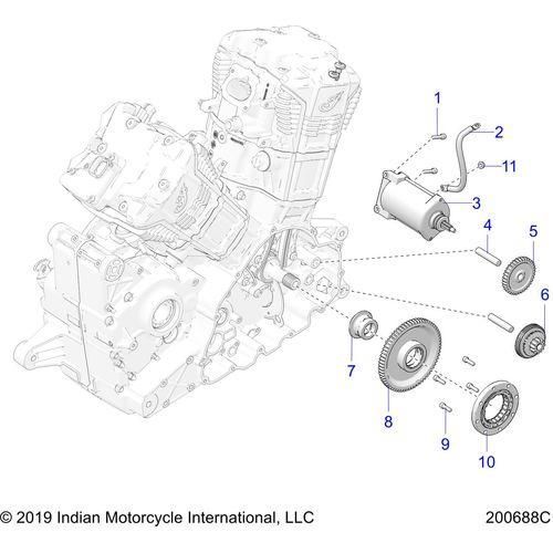 Engine, Starter Motor All Options - 2021 Indian Challenger Standard Schematic-23663 OEM Schematic