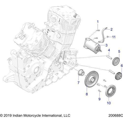 Engine, Starter Motor All Options - 2022 Indian Challenger Standard Schematic-21957 OEM Schematic