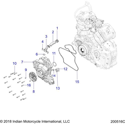 Engine, Stator Cover - 2019 Indian Ftr 1200 Rally Le Schematic-25720 OEM Schematic