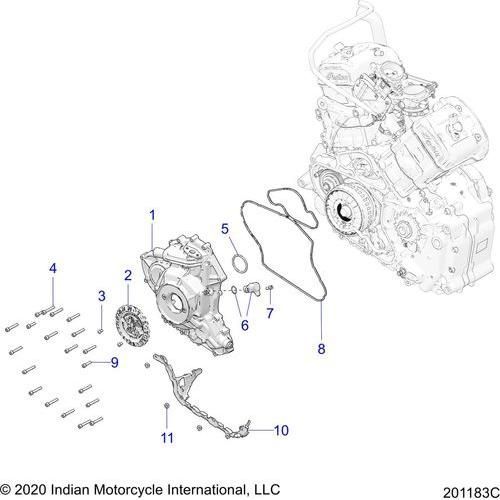 Engine, Stator Cover - 2022 Indian Ftr 1200 Rally Schematic-21150 OEM Schematic