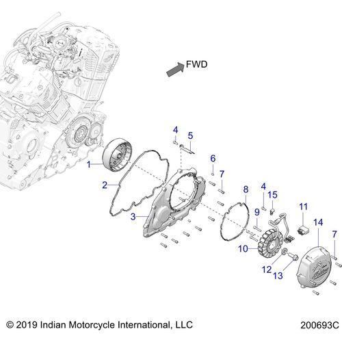 Engine, Stator, Flywheel, & Rh Side Covers All Options - 2022 Indian Pursuit Limited / Limited Premium Schematic-21016 OEM Schematic