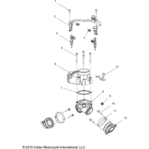 Engine, Throttle Body/Fuel Rail All Options - 2021 Indian Scout Bobber/Bobber Twenty Schematic-22574 OEM Schematic