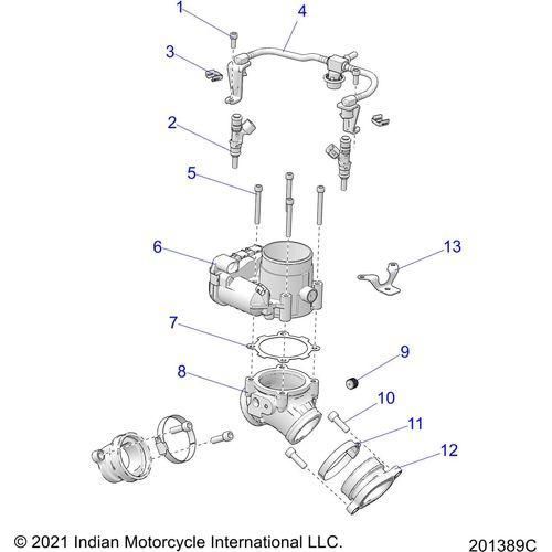 Engine, Throttle Body/Fuel Rail All Options - 2022 Indian Scout Bobber Sixty Schematic-20634 OEM Schematic