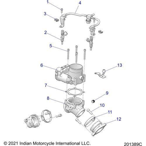 Engine, Throttle Body/Fuel Rail All Options - 2022 Indian Scout Sixty Schematic-20389 OEM Schematic