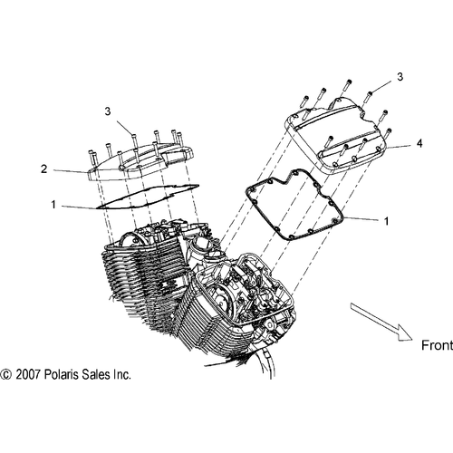 Engine, Valve Covers - 2011 Victory Kingpin All Options - V11Ca36/Cb36 Schematic 3709 OEM Schematic