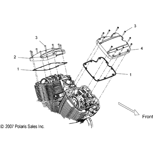 Off Road Express OEM Schematic Engine, Valve Covers - 2014 Victory Highball All Options - V14Wb36 Schematic 2188
