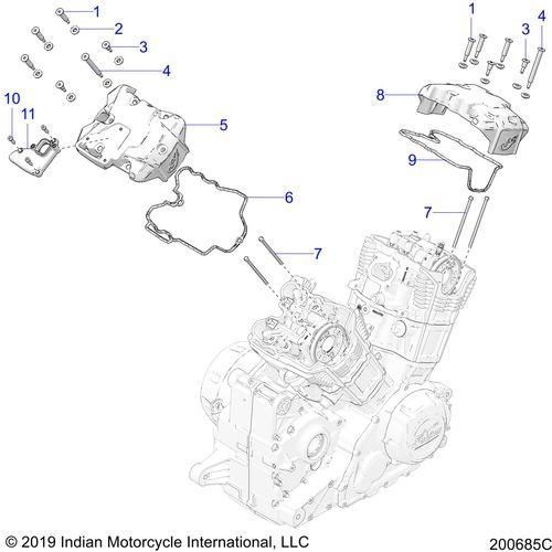 Engine, Valve Covers All Options - 2021 Indian Challenger Dark Horse Schematic-23806 OEM Schematic