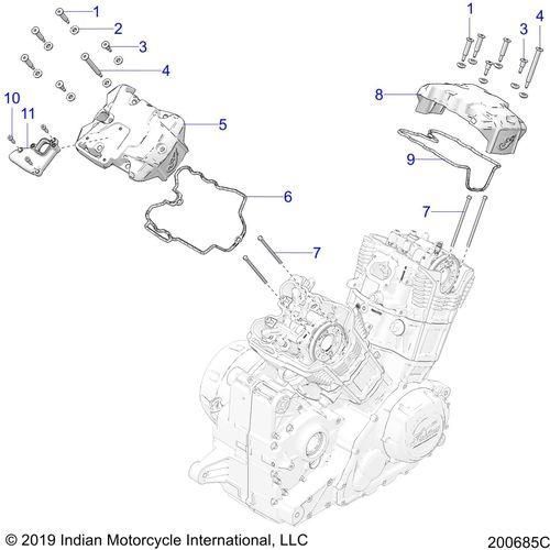 Engine, Valve Covers All Options - 2022 Indian Pursuit Dark Horse / Dark Horse Premium Schematic-21095 OEM Schematic