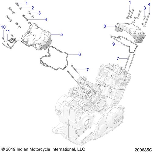 Engine, Valve Covers All Options - 2022 Indian Pursuit Limited / Limited Premium Schematic-21017 OEM Schematic