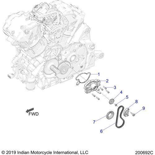 Engine, Water Pump Asm. All Options - 2020 Indian Challenger Base/Limited Schematic-25285 OEM Schematic