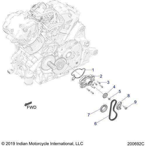 Engine, Water Pump Asm. All Options - 2020 Indian Challenger Dark Horse Schematic-25214 OEM Schematic