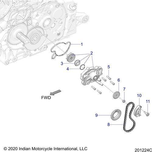 Engine, Water Pump Asm. All Options - 2022 Indian Pursuit Limited / Limited Premium Schematic-21018 OEM Schematic