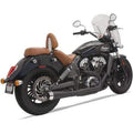 Exhaust 2-1 Long Megaphone Muffler Black by Bassani