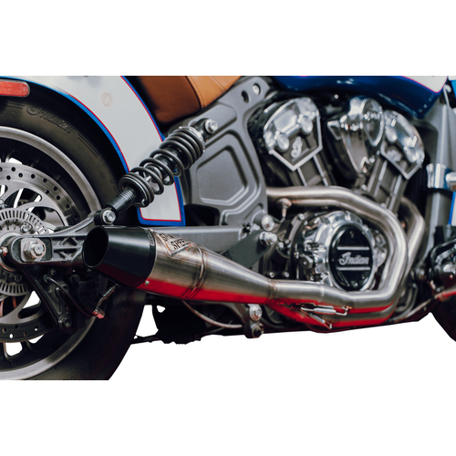 Exhaust Scout Full Length Brushed w/ Black End Cap by Sawicki 930-01365 Exhaust Slip On Muffler