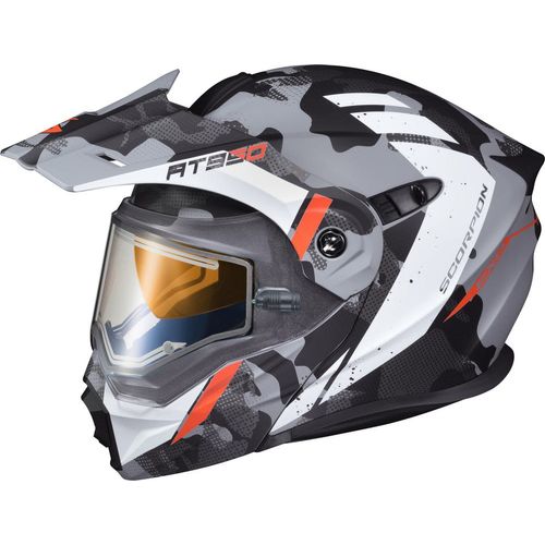 Western Powersports Full Face Helmet 2X / Matte Grey Exo-At950 Outrigger Helmet W/Electric Shield by Scorpion Exo 95-1607-SE
