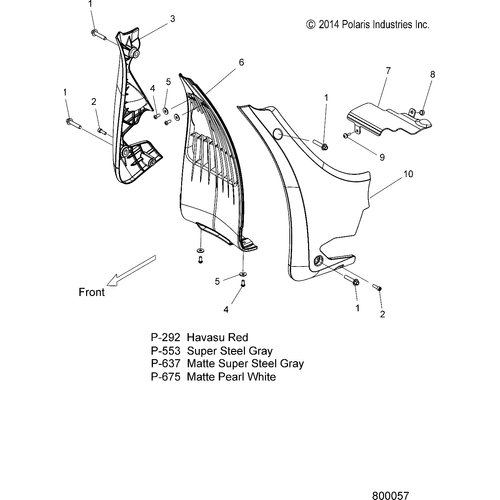 Fairing, Chin, Rh, Mach., Suede Ssgray [X-1] by Polaris 5140406-637 Spoiler / Chin Fairing