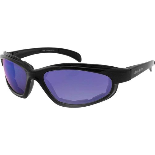 Western Powersports Sunglasses Fat Boy Sunglasses Blk Frame W/Smoked Blu Mirror Lens by Bobster EFB001SB