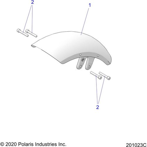 Fender Bob Front White Smoke by Polaris 1021869-675 Front Fender