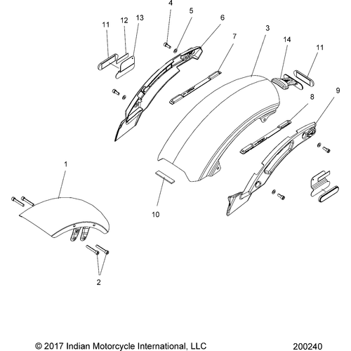 Fender Bob Rear Brnsh Metl by Polaris 1021870-754 Rear Fender