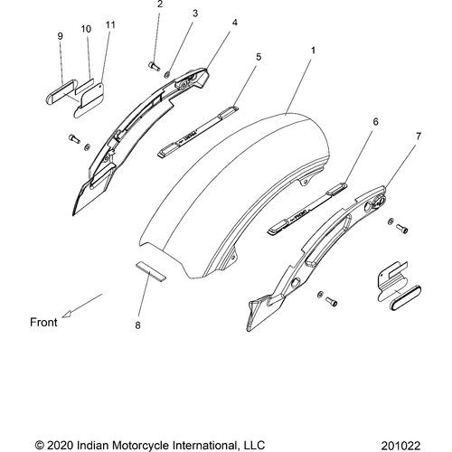 Fender Bob Rear Ruby Smoke by Polaris 1021870-760 Rear Fender