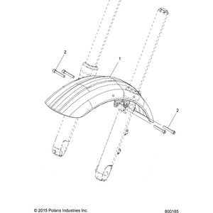 Fender, Front, Black by Polaris 1019697-266 Front Fender