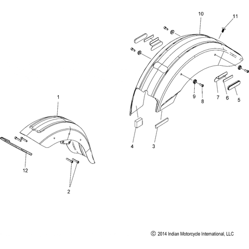 Fender Front Blue Fire Met/Indian Graphics by Polaris 1019700-1487 Front Fender